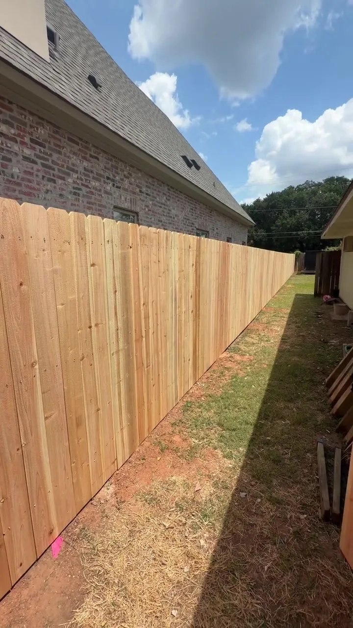 Cedar privacy fence