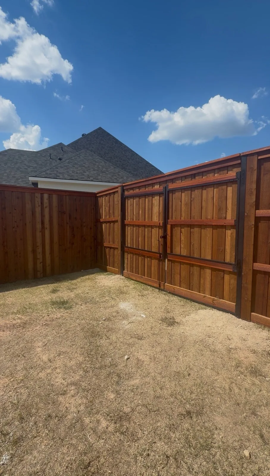 Cedar fence & custom double gate