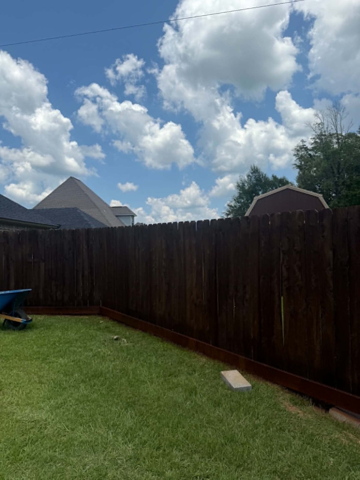 Espresso-stained privacy fence — Shreveport Bossier City LA