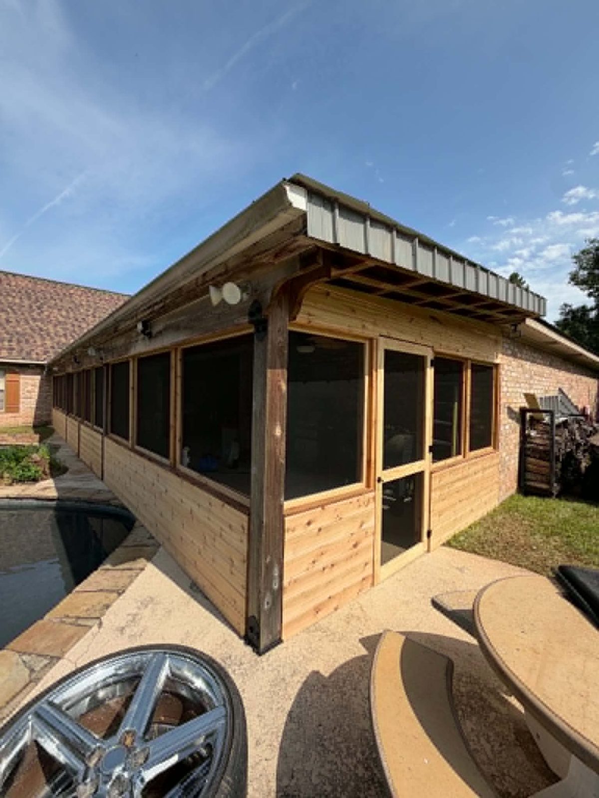 Custom cedar screened porch — Shreveport Bossier City LA